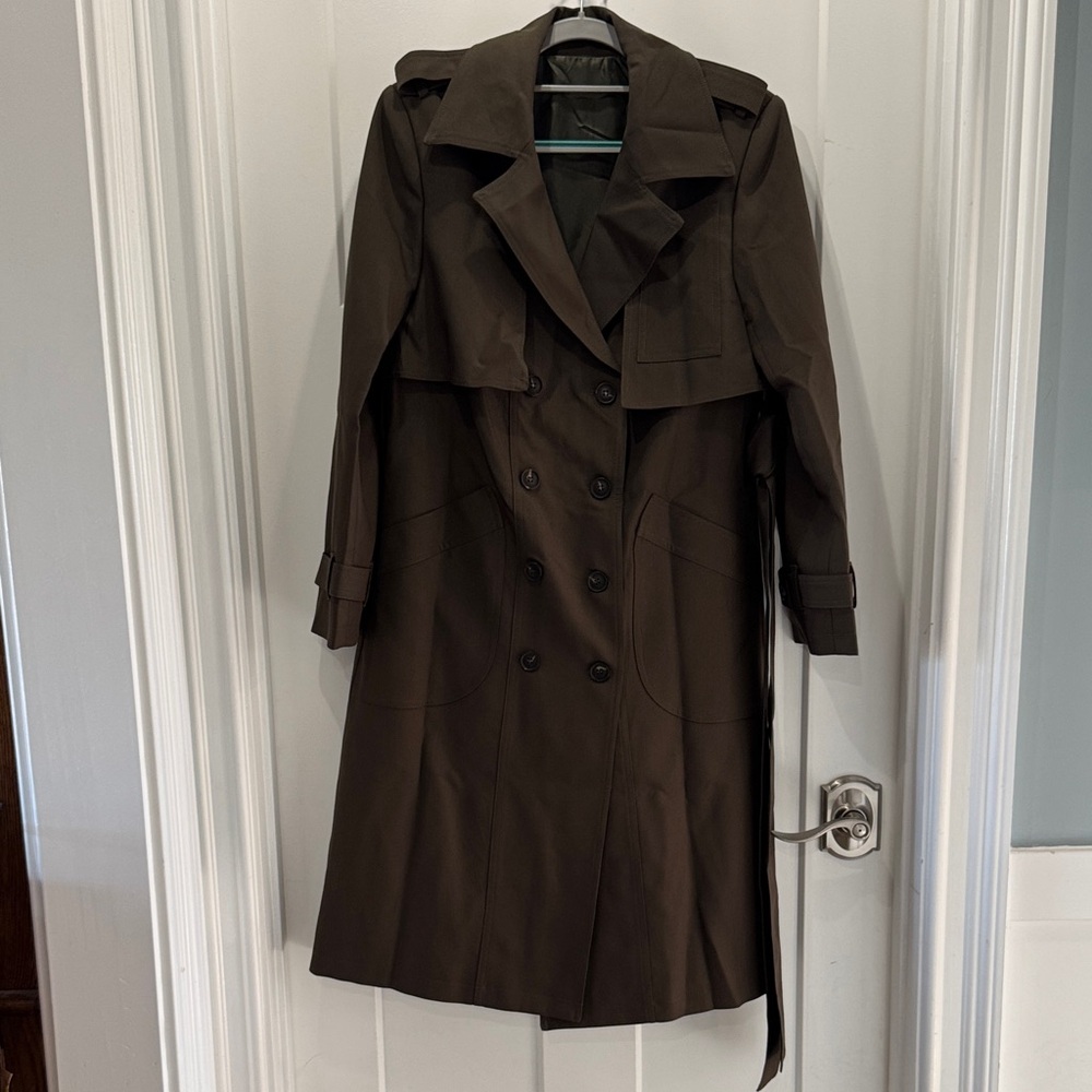 Women’s Brown Double-Breasted Trench Coat Size Small
